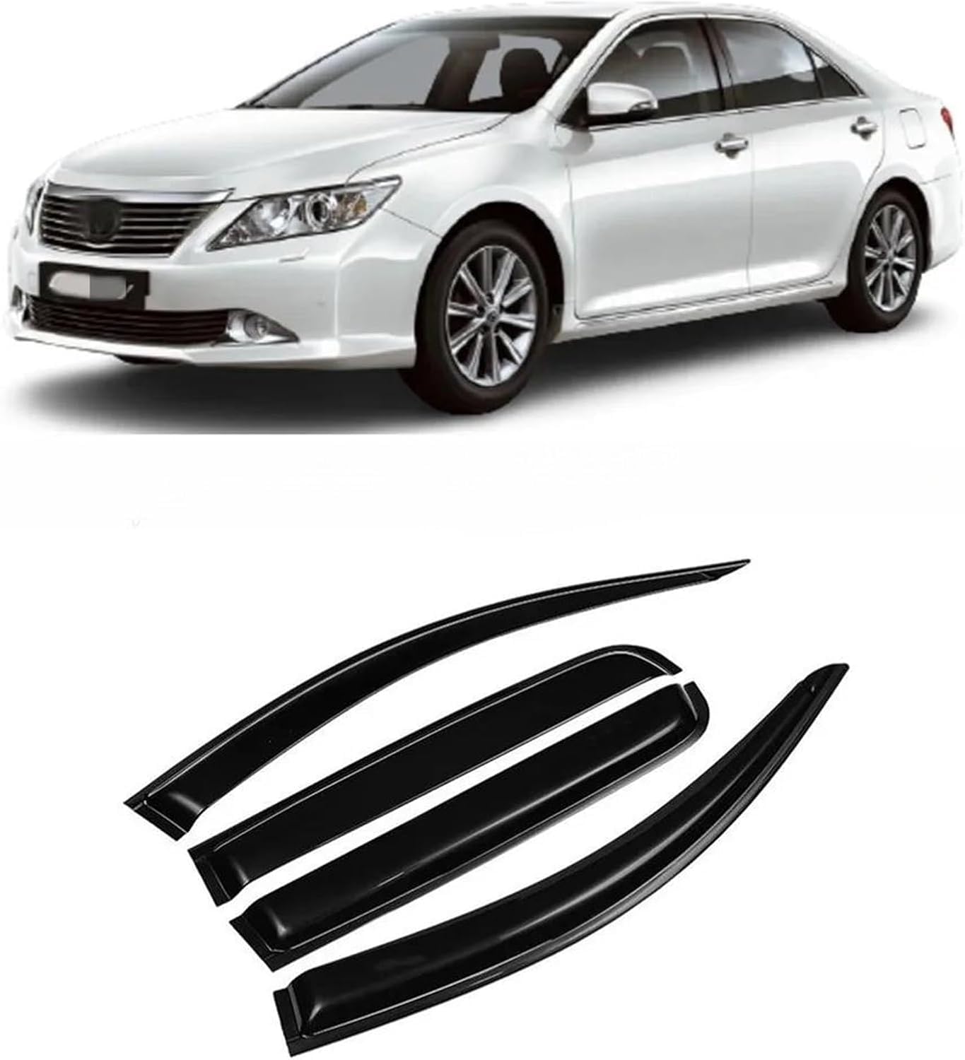 FengXH 4Pcs Smoke Tint Car Window Deflectors for Toyota Camry 2012-2017