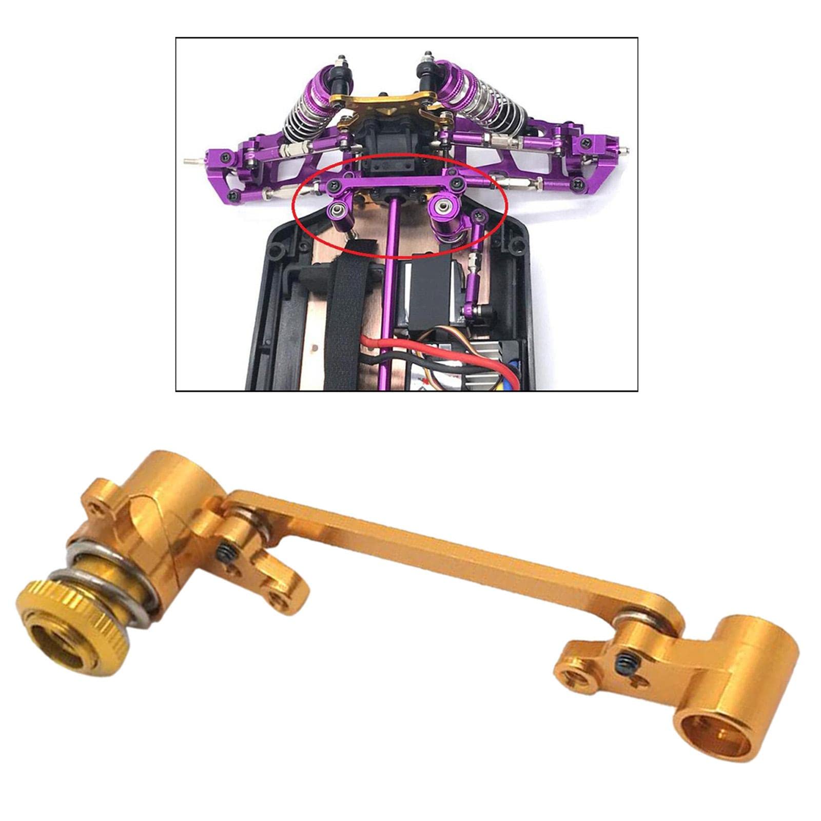 Juego de 5 piezas de montaje de dirección para WLtoys 144001 124018 124019 dorado, 1:14