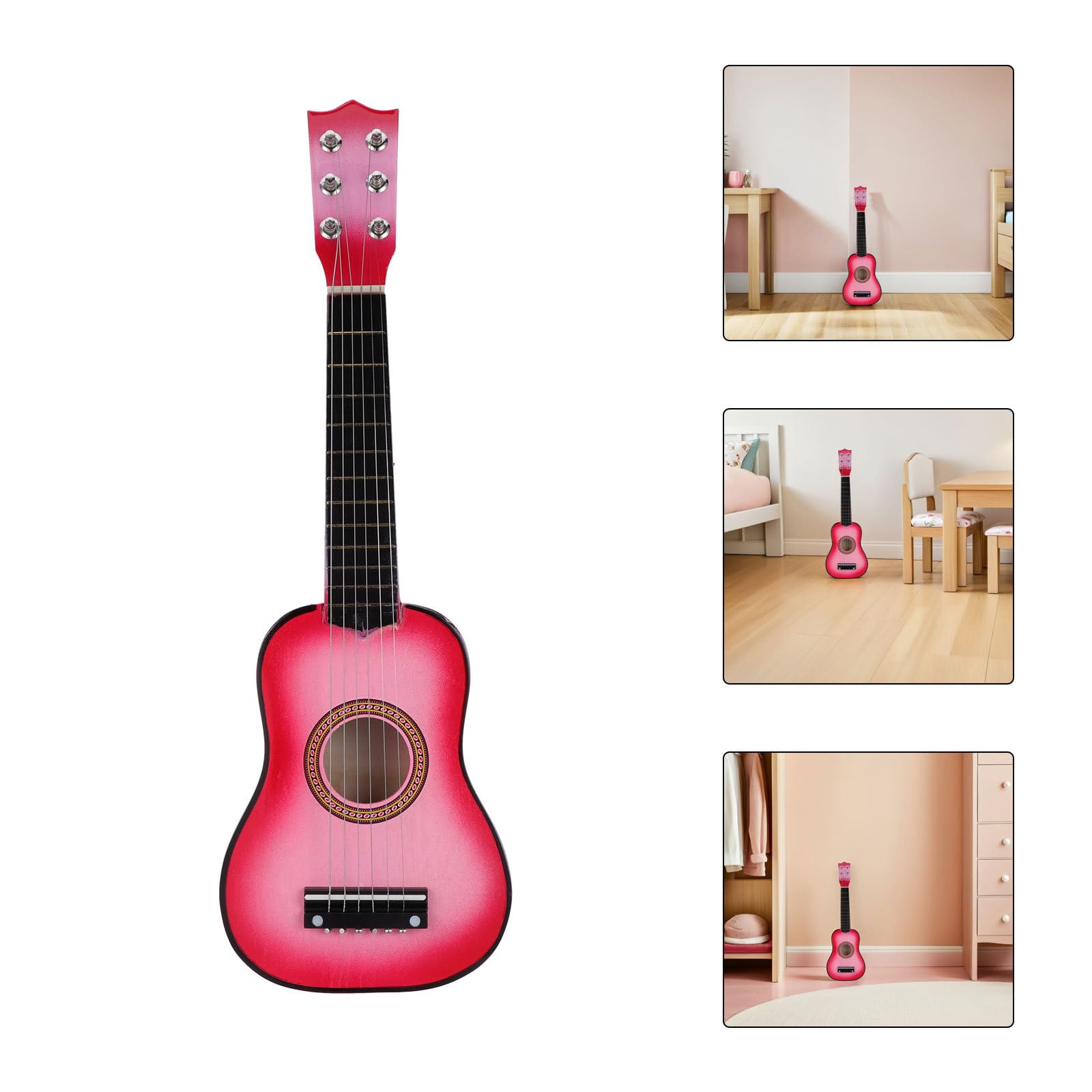 Guitarra Infantil Rosa de Madera 21 Pulgadas para Niños