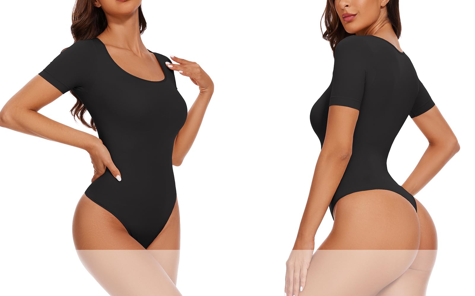 KSKshape Shapewear Damen Body Kurzarm Body Shaper Damen Bauchweg T-shirts Body Runde kragen Bodysuit