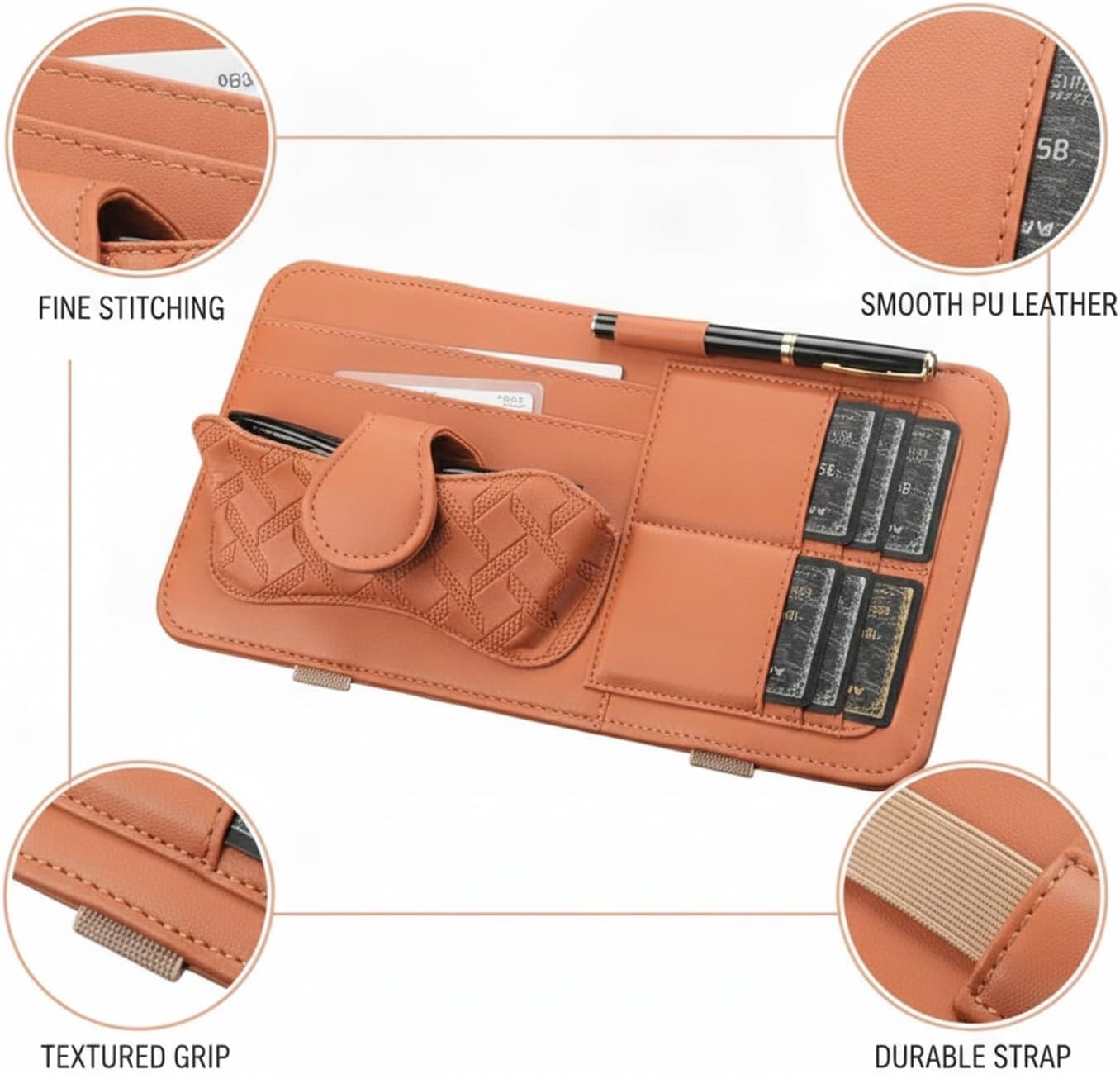 Car Sonnenblende Organizer für FIAT Panda Cross 4x4 2024