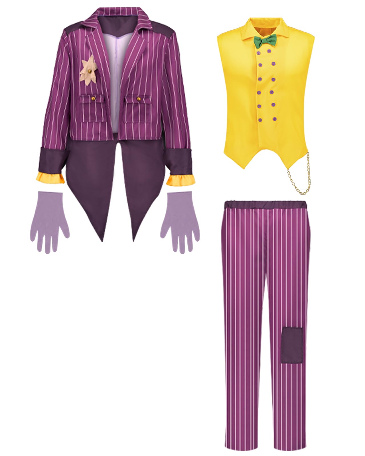 Funidelia Costume Ufficiale di Joker Arkham City per Uomo, Tenuta da Joker per Adulto, Costumi di Halloween e Carnevale