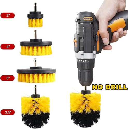 Miniatura 2 de ELEOPTION - Kit de accesorios para taladro de limpieza de alta resistencia, cepillo de nailon inalámbrico, ideal para limpiar baldosas de piscina,