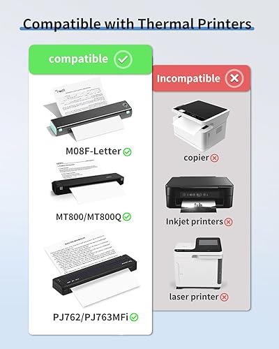 Miniatura 3 de ItriAce M08F - Papel térmico, papel blanco multiusos, 8.5 x 11 pulgadas, papel térmico de impresora compatible con impresora de letras M08F, Brother