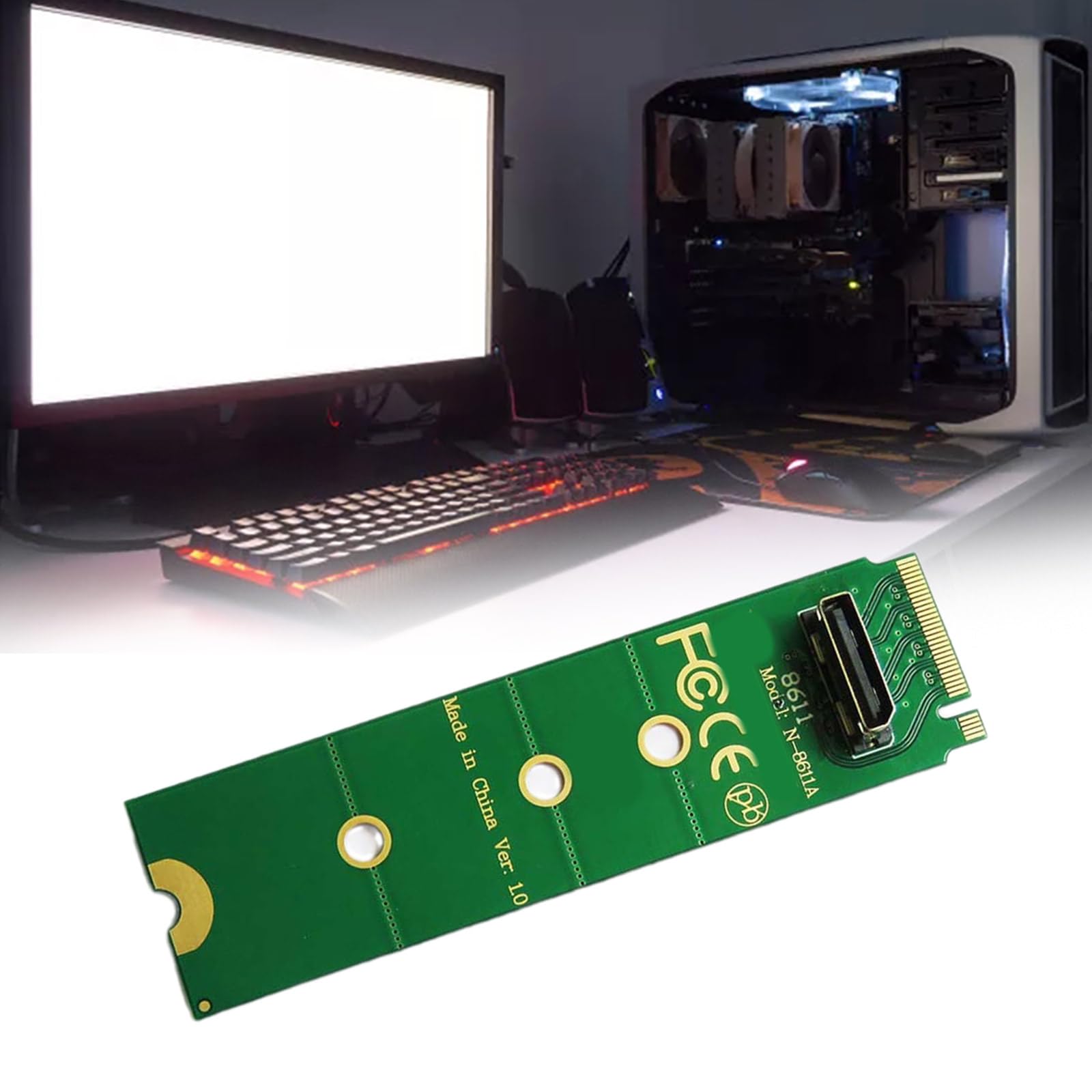 Fast NVMe M.2 Interfaces to Oculink SFF-8611 Adapter Card for PCIeX4 NVMe M.2 SSD