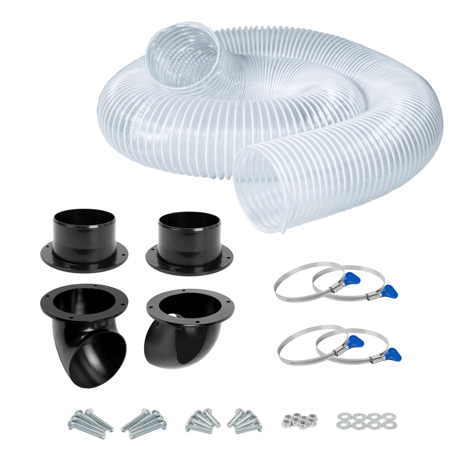 Colliers de serrage PVC cyclone POWERTEC 70416 raccord coude collecteur de poussière