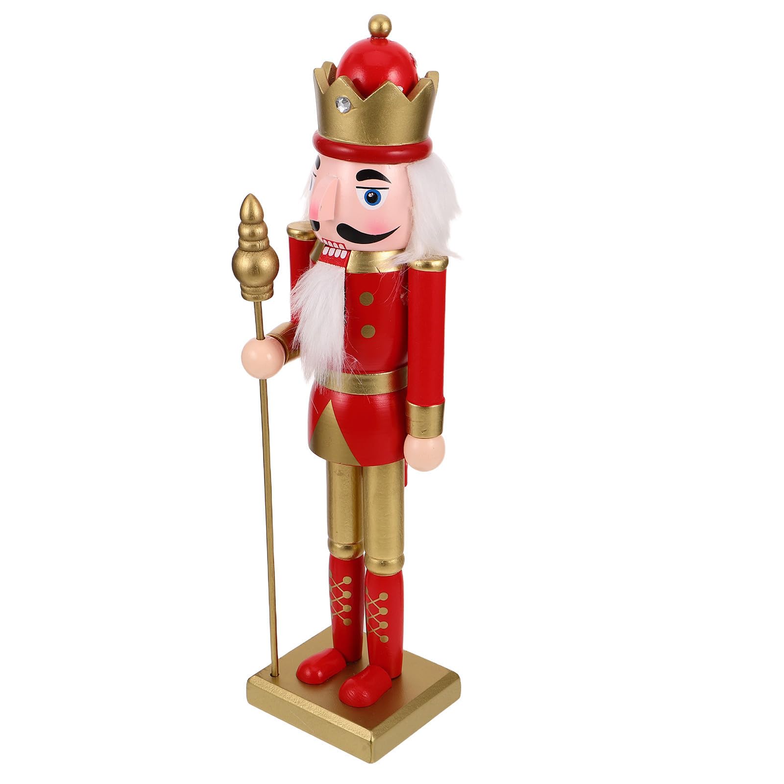 FRCOLOR 3 Stück Weihnachts Nussknacker Statue, 38cm, Rot, Stabile Basis