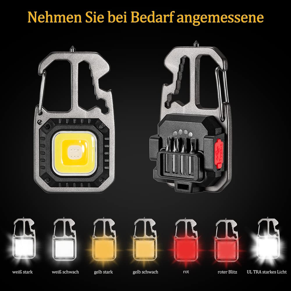 Super Bright MINI COB portachiavi torcia lampada di ricarica luci da campeggio con magnete 4 modalà di illuminazione per la casa da campeggio  39
