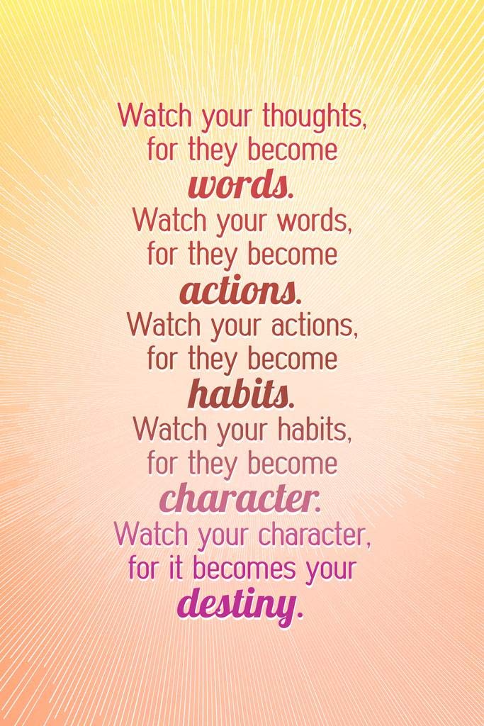 Laminated Watch Your Thoughts Bright Color Motivational Inspirational Teamwork Quote Inspire Quotation Gratitude Positivity Support Motivate Sign Good Vibes Social Work Poster Dry Erase Sign 16x24