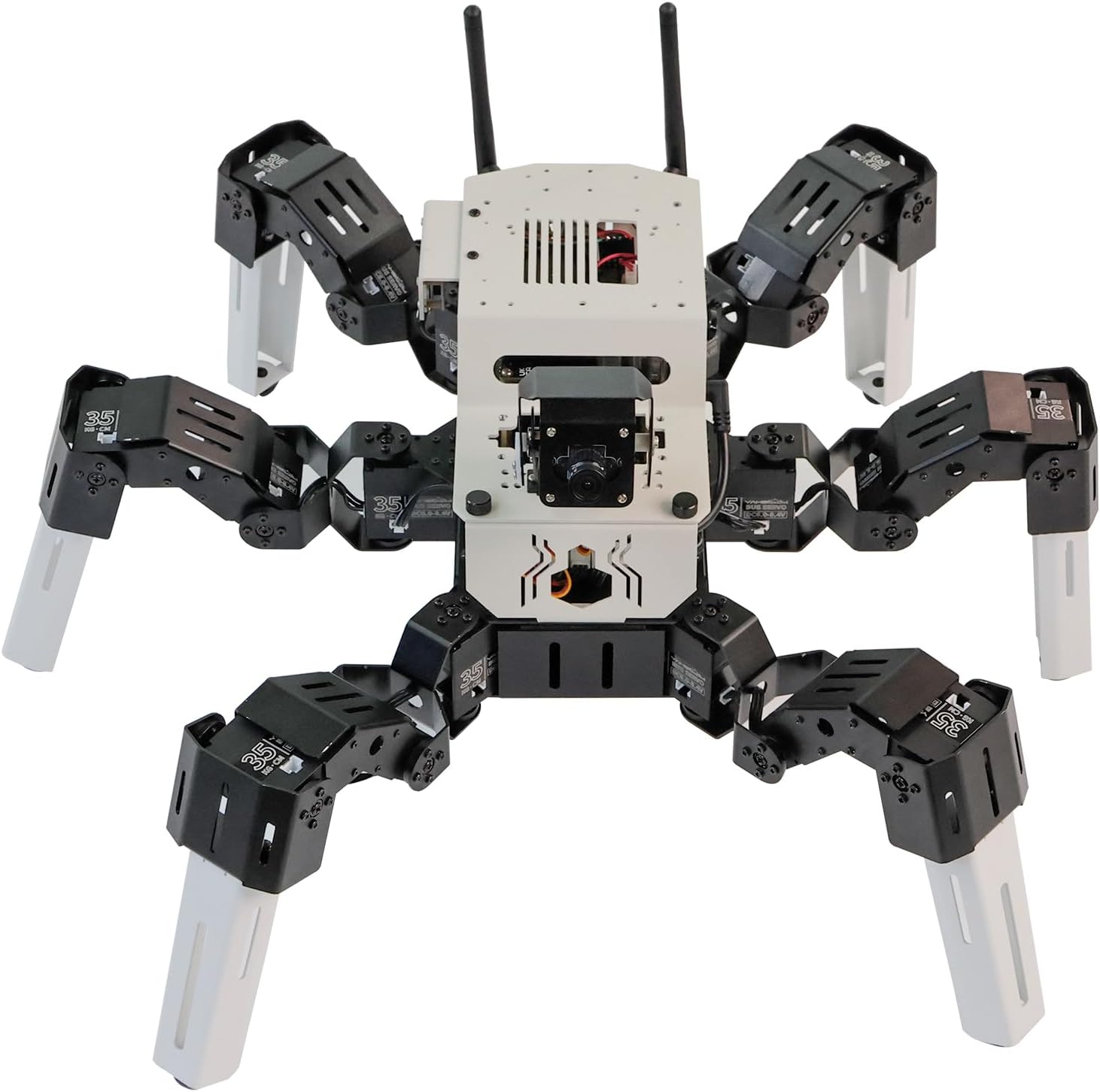 YahboomHexapod Robot for Raspberry Pi Jetson Nano Muto 18DOF Robot AI Vision Python Programmable Remote Control Adult Robotic kit (Muto S2 without Jetson Nano)
