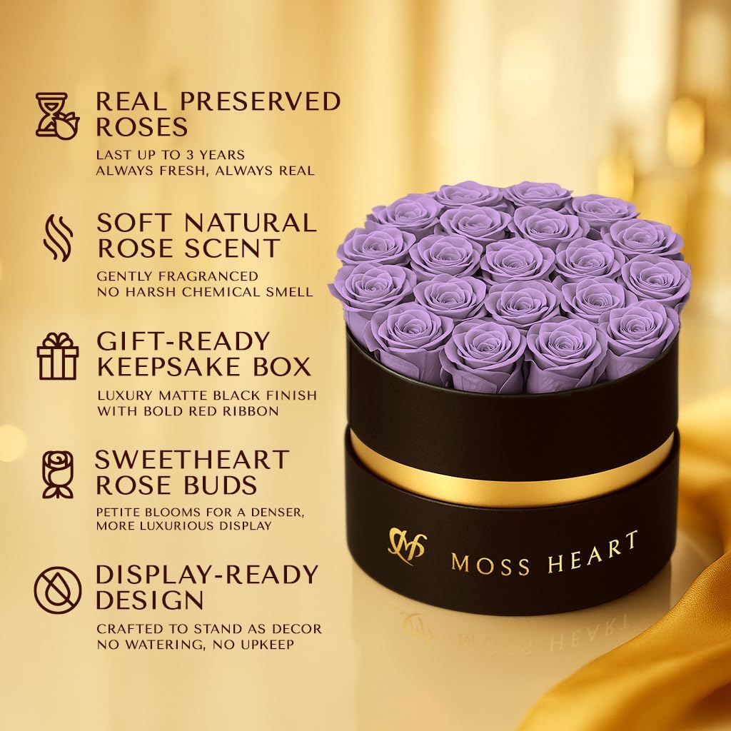 20 Petite Preserved Roses in Round Box, Forever Roses, Long-Lasting 1+ Year, No Watering, Home Décor Centerpiece, Gift for Her, Birthday or Anniversary - Image 3