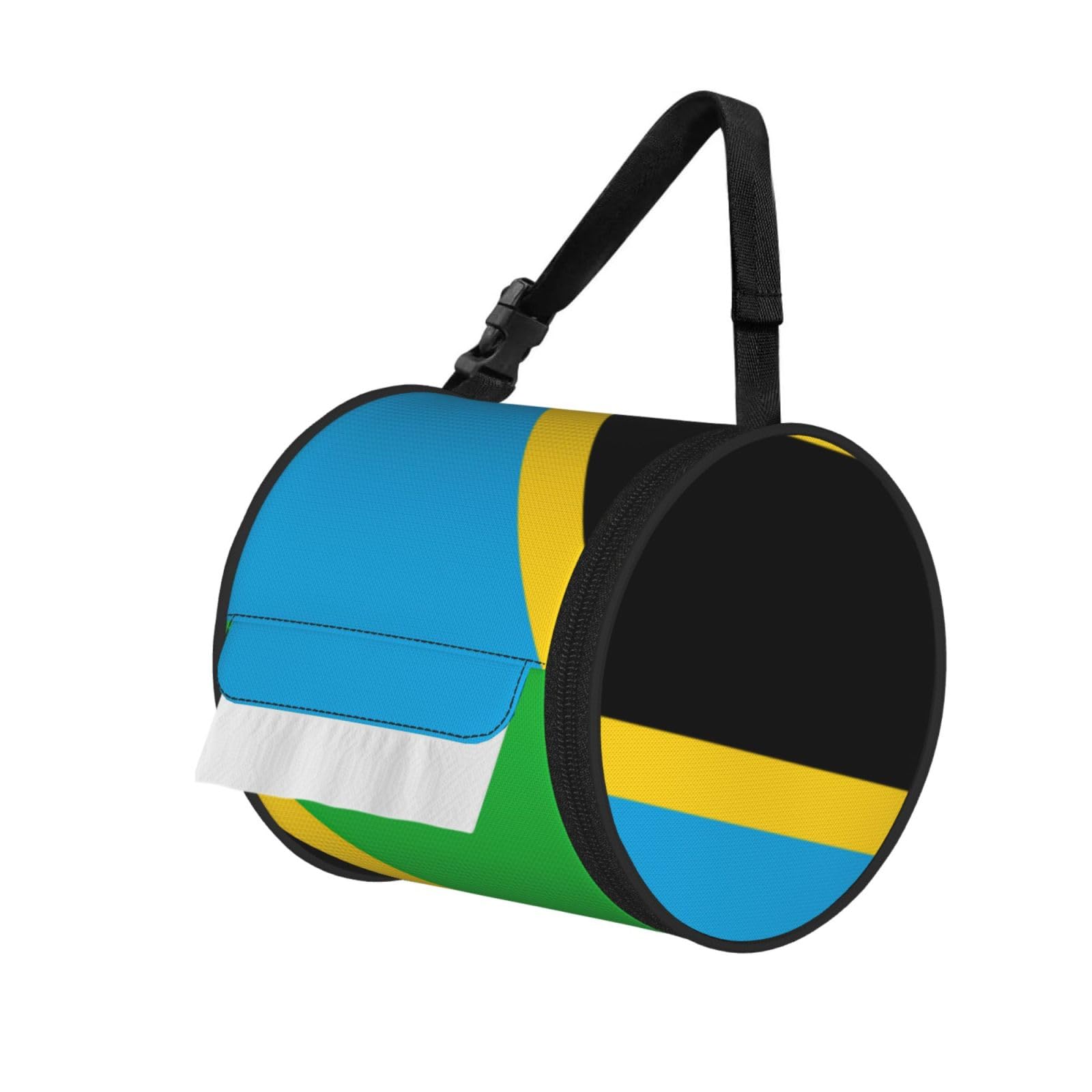 Tanzania Flag Print Fashion Tissues Organizer Box, Hanging Tissue Holder For Purse Coins For Car Office Daily Outing
