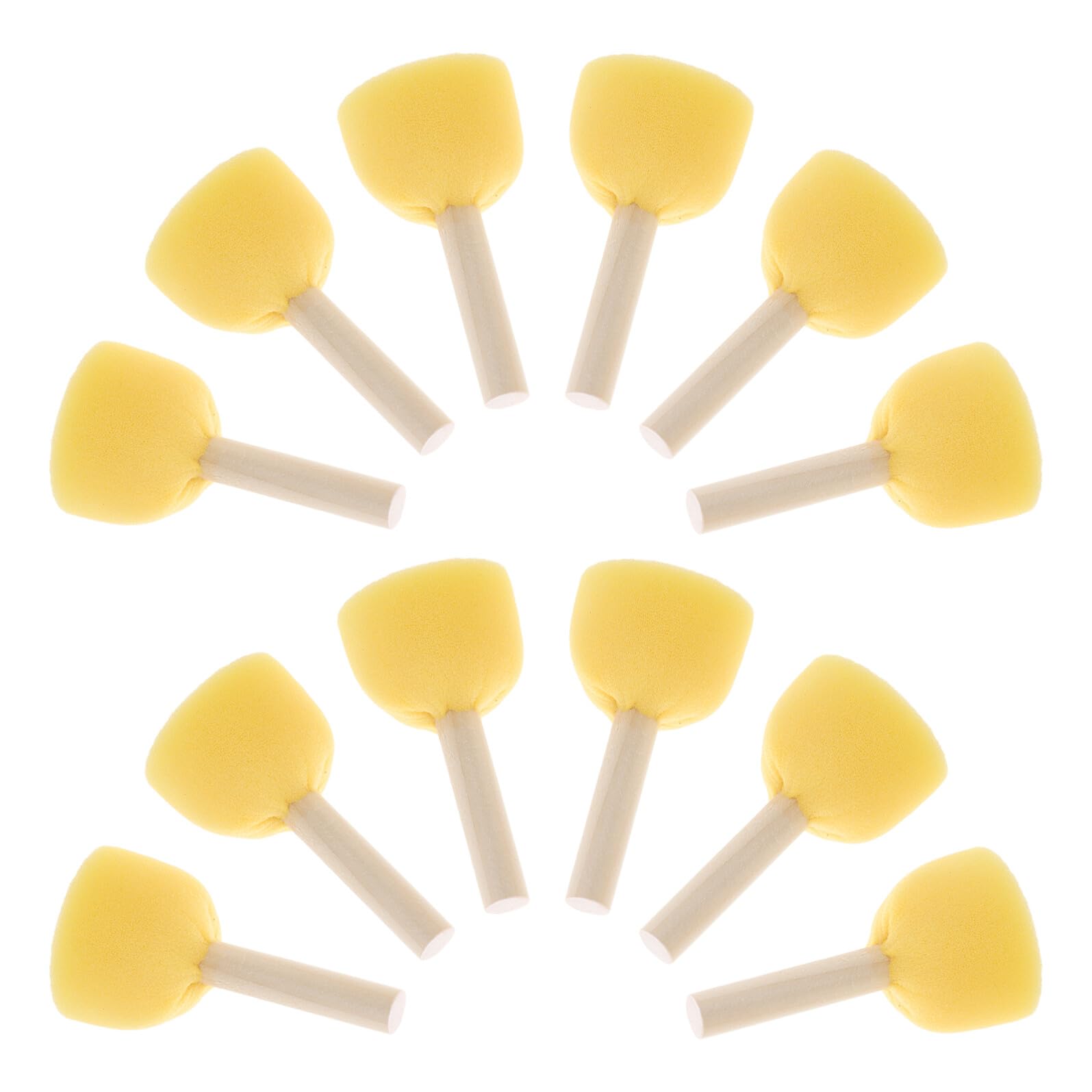 WOONEKY 40piezas Pinceles de Esponja Redondos para Manualidades Esponja Diámetro con Mango de Madera Pincel Acrílico para Proyectos Escolares y Manualidades Infantiles