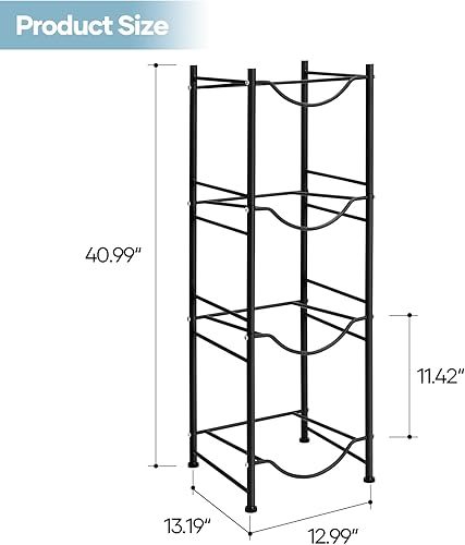 Miniatura 8 de Estante para botellas de agua de 3 niveles para dispensador de agua de 5 galones, ahorra espacio