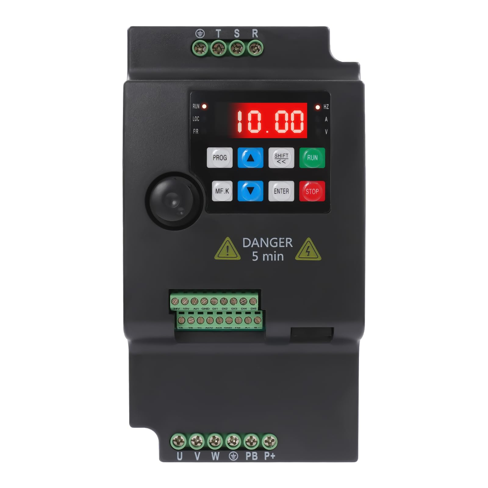 Convertidor de frecuencia de 5,5 kW, convertidor de 3 fases para control de motor industrial, 380 V entrada/salida, regulador de velocidad de alto par, adecuado para máquinas como bombas y