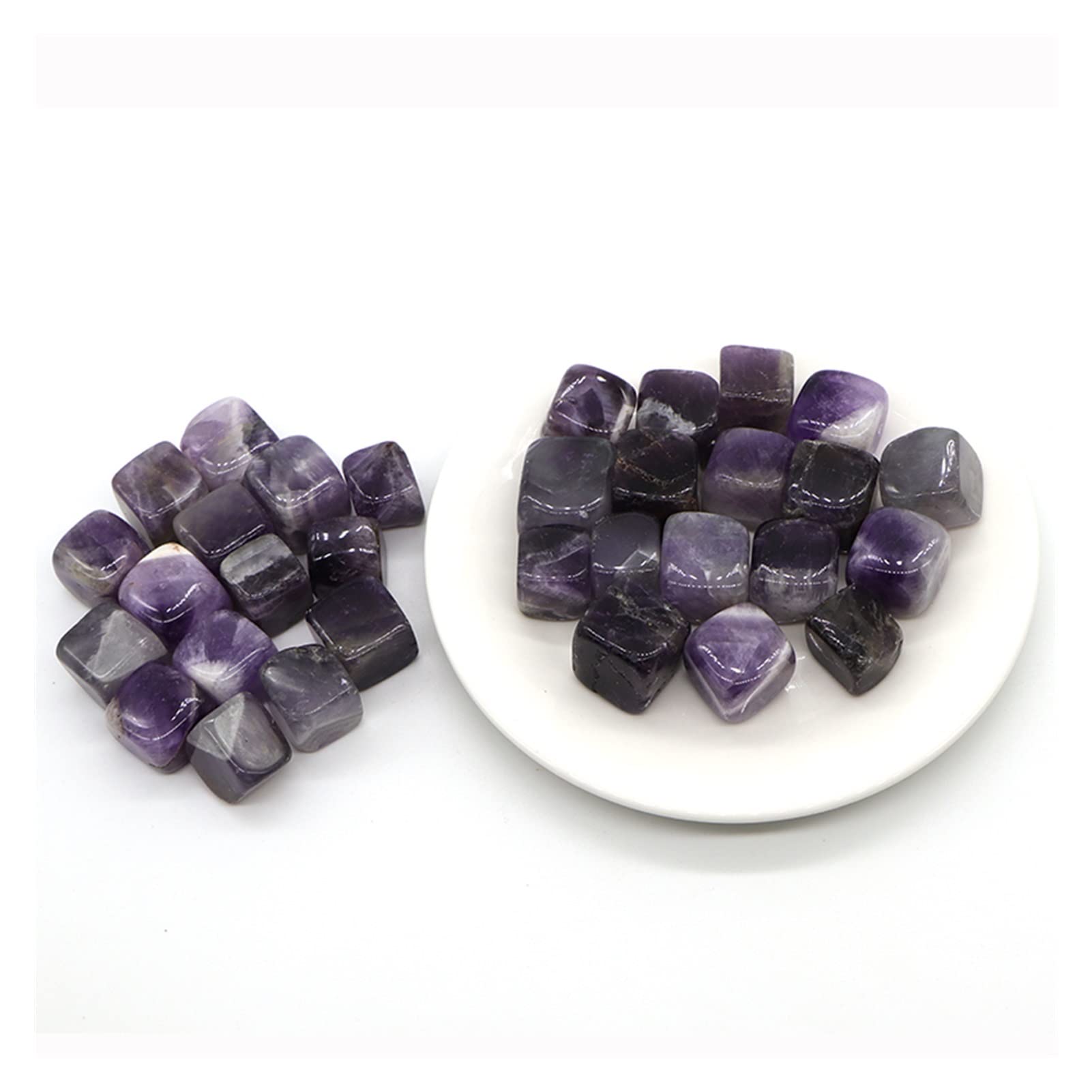 Amethyst Rohstein Natürliche Amethyst Quarzkristalle und Heilsteine Trommelbecher Mineral-Spexte Edelsteine Home Aquarium Dekoration (Color : Amethyst-M, Item Diameter : 500g)