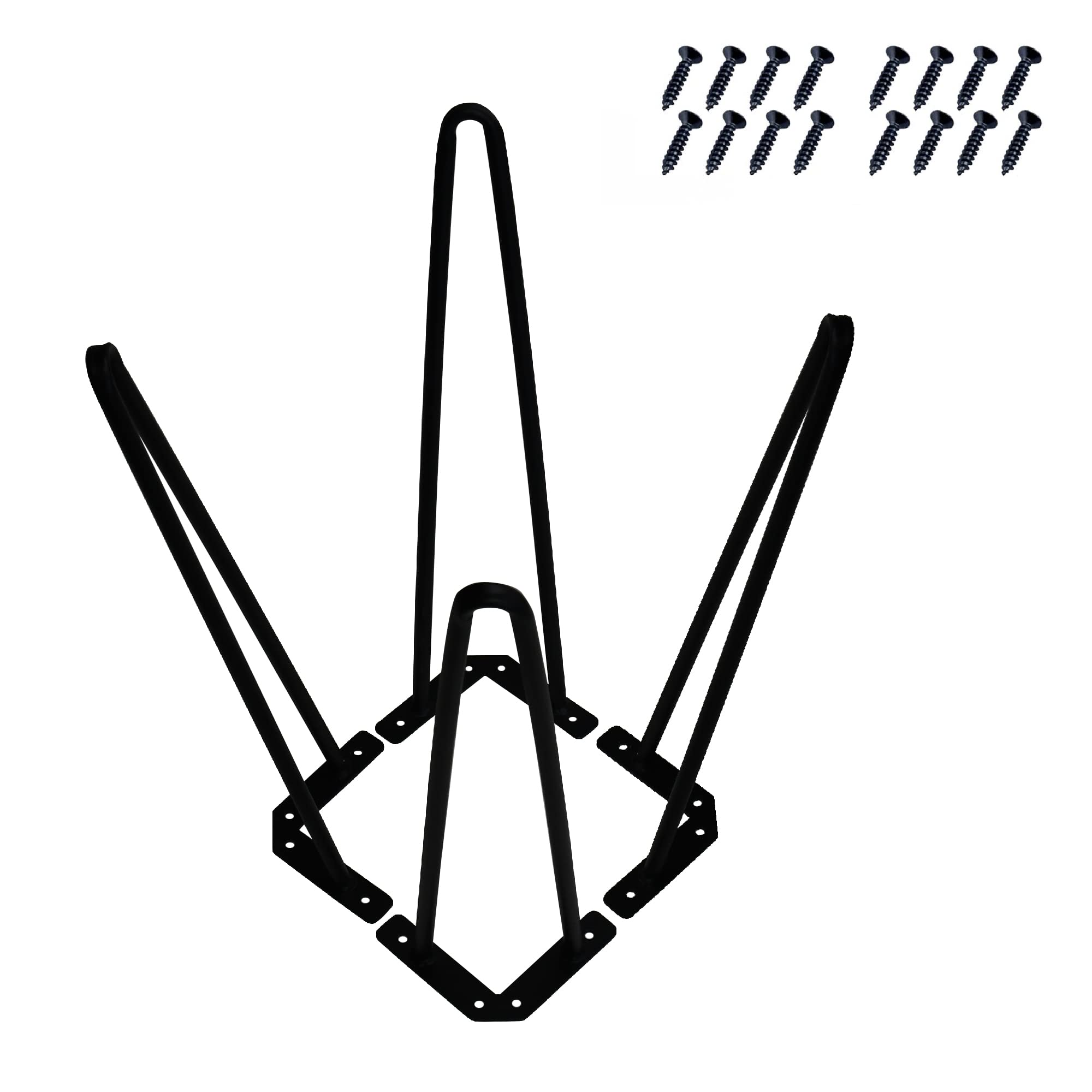 Metal Furniture Hairpin Table Legs 19 inch Matte Wrought Iron Black End Table Legs Industrial Sturdy Hair Pin Table Legs for Coffee Table Side Table Legs 4 Pcs