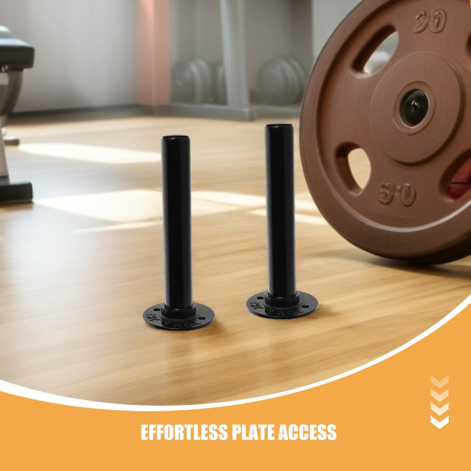 SOIMISS Soporte de Pared para Discos de Pesas de Hierro Capacidad para 4 Placas Estante de Almacenamiento Compacto para Gimnasio en Casa y Comercial Accesorio Gym para Organización y