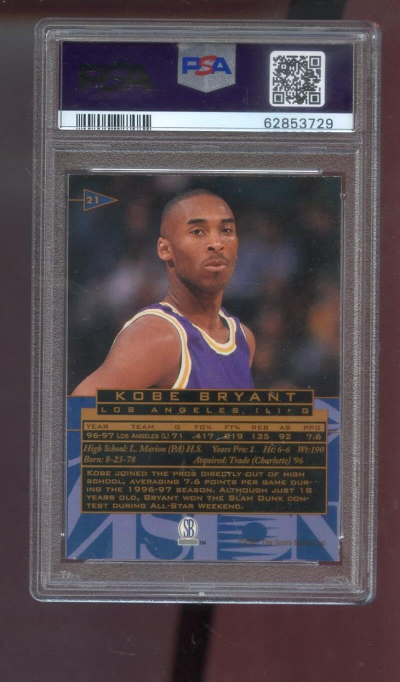 1997-98 Score Board Visions Signings #21 Kobe Bryant PSA 7 Graded Basketball Card NBA 97-98 Los Angeles Lakers 1997-1998