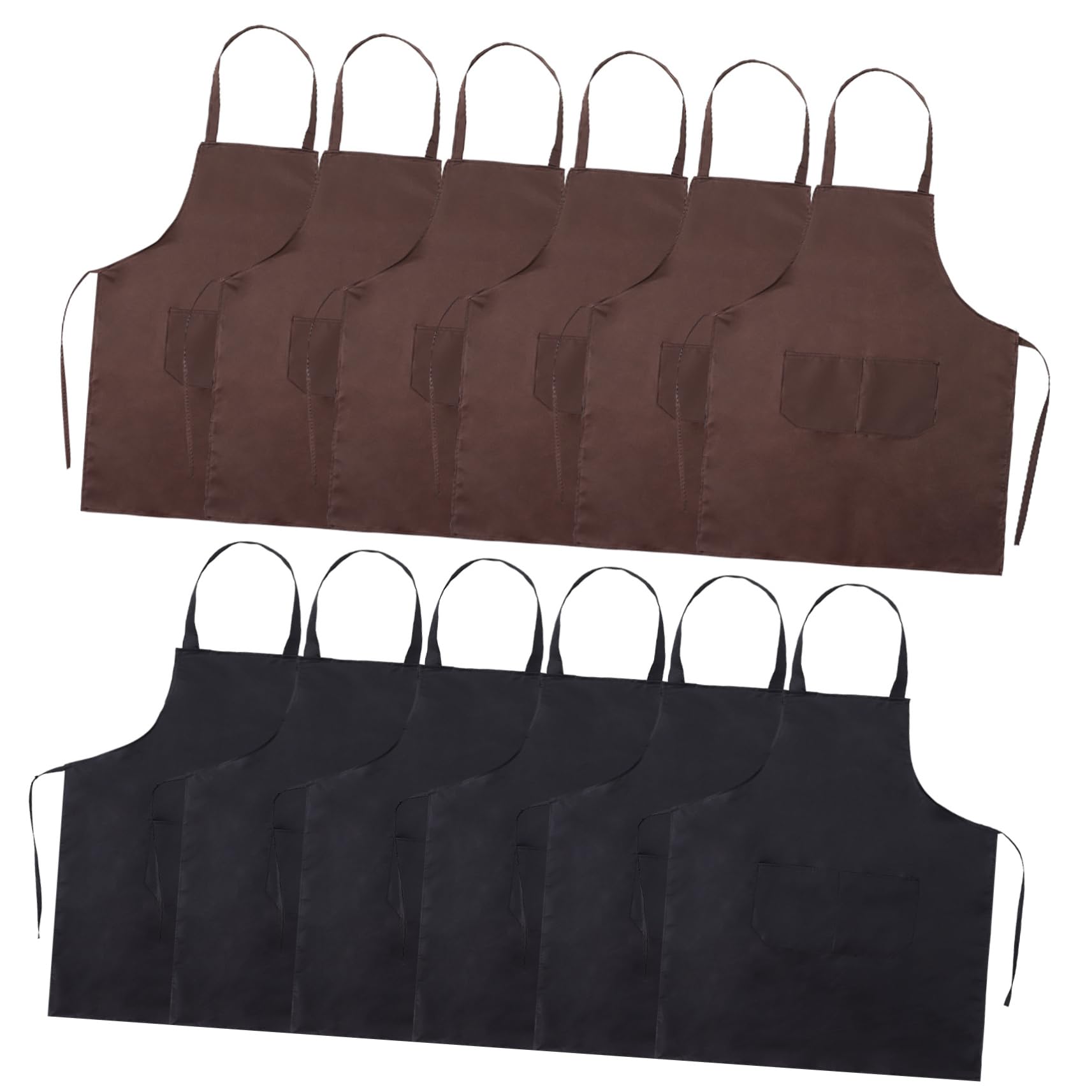 Baluue 12piezas Delantales De Cocina Unisex Con Bolsillo Delantales Para Chefs Estilistas y Diseño Cómodo y Para Cocinar