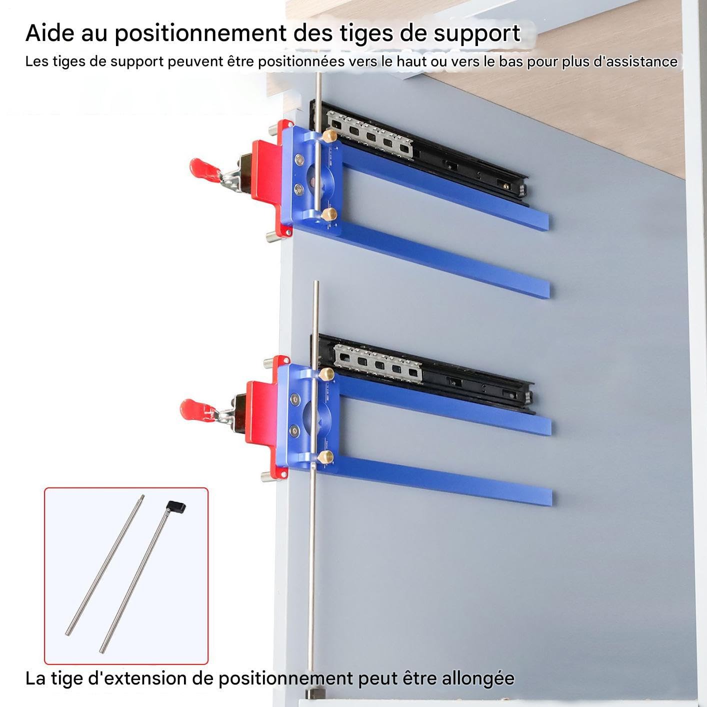 Calibre De Correderas Para Cajón Herramientas carpintería antideslizantes | Herramienta Para Rieles De Cajón En Armario Para profesionales, carpinteros, baño, muebles, taller,