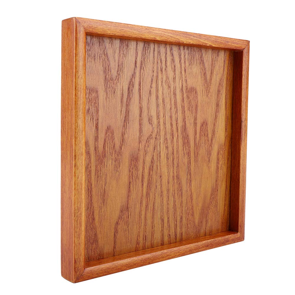 Bandeja cuadrada de nogal – Elegante plato de madera de 18 x 18 cm para té, sushi, café y aperitivos, diseño versátil con bordes elevados para una mayor funcionalidad