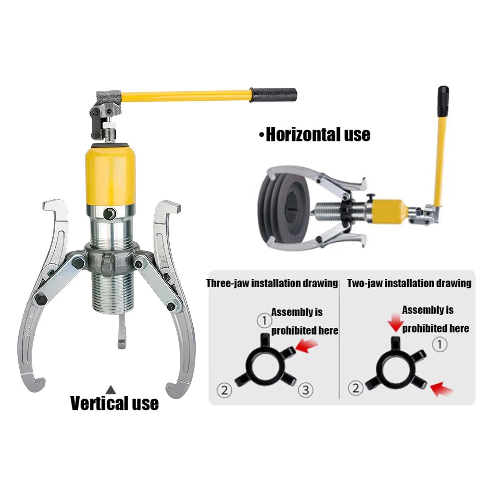 Extractor de Volante Motor Juego de Extractor hidráulico 20T, Extractor de Cubo de Rueda, Extractor hidráulico de cojinetes para Tirar de Ejes, Bridas, Engranajes y poleas