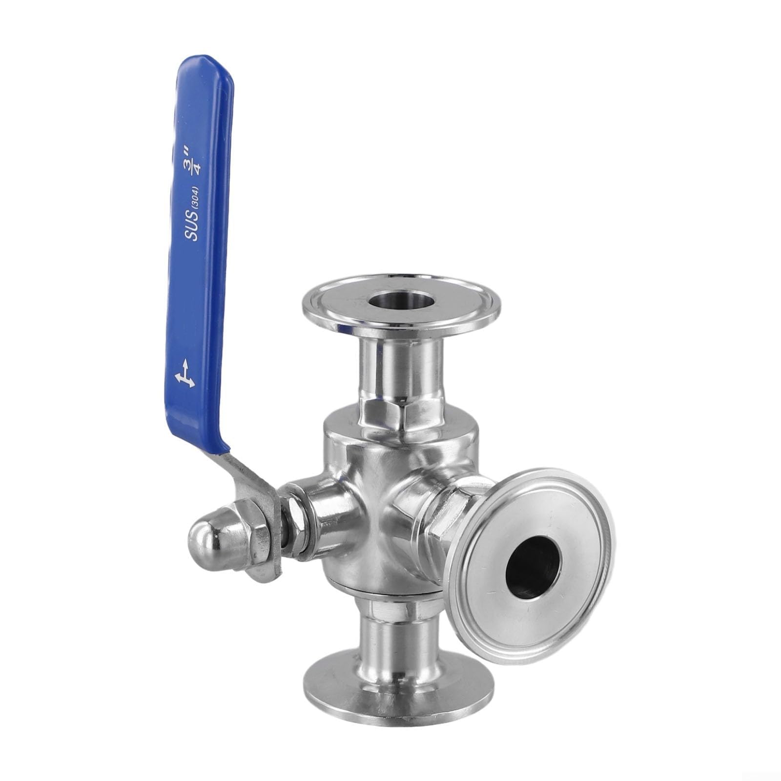 Robinet à boisseau sphérique 3 voies Tri Clamp en acier inoxydable T Port de 1,5 cm