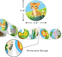 Vista 3 de Calcomanía de animales del zoológico de la selva para niños, etiquetas individuales de animales salvajes, calcomanías de safari para niños pequeños