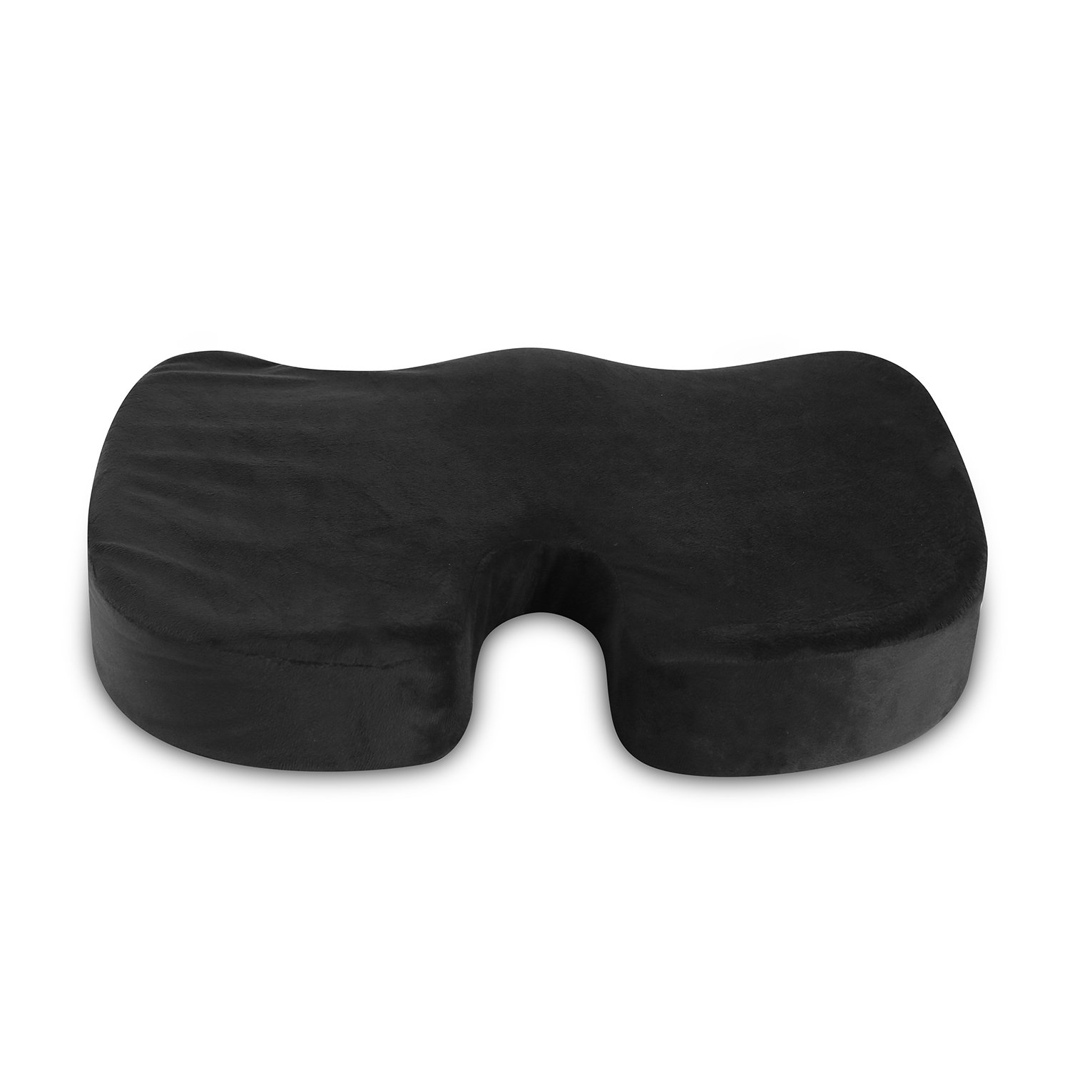 Memory Foam Seat Cushion, Orthopedic Design Cushion for Office Chair, Car, Plane, Wheelchair (Black)