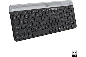 K585 Multi-Device Slim Wireless Keyboard with Built-in Phone Cradle and Slim Profile...