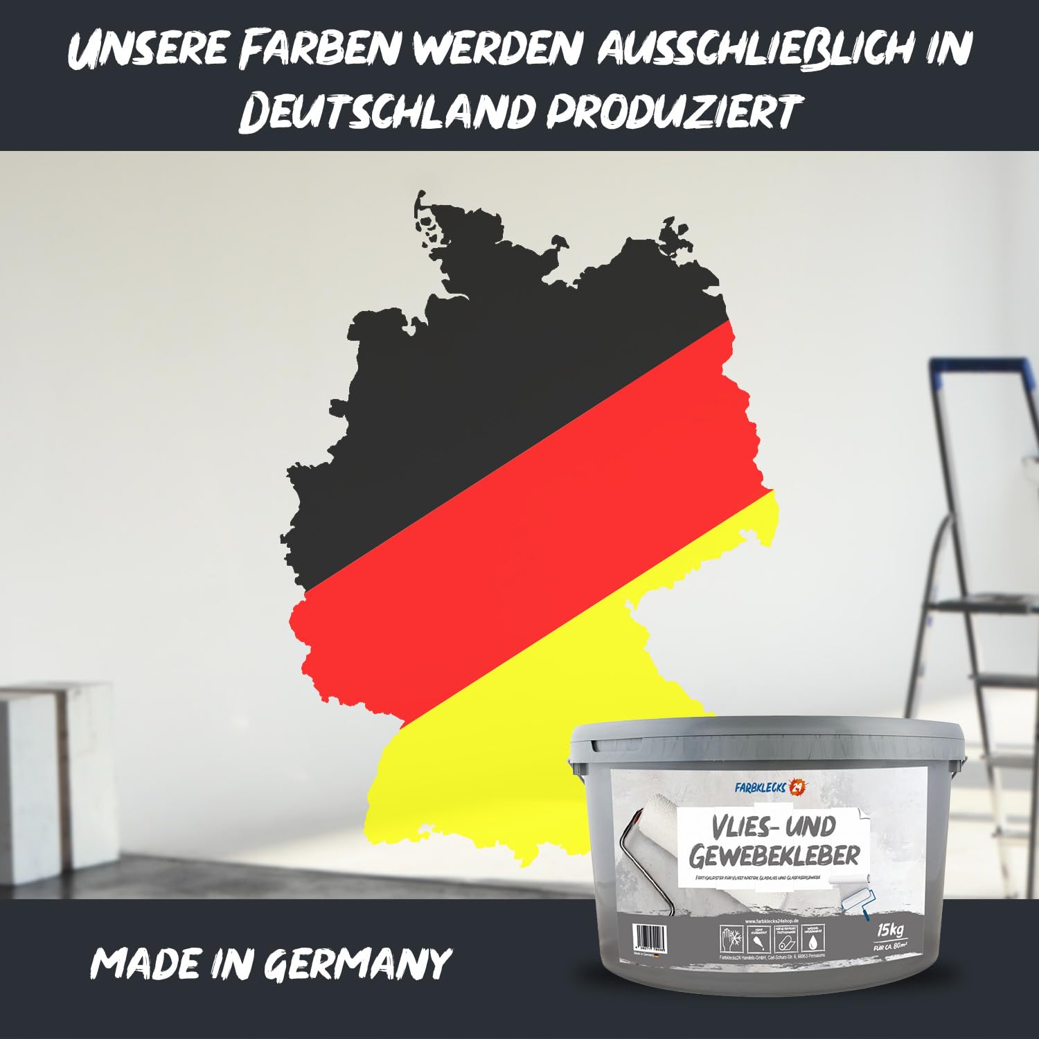 Vlies- und Gewebekleber 15kg verarbeitungsfertiger Tapetenkleister, Dispersionskleber, Vlieskleber