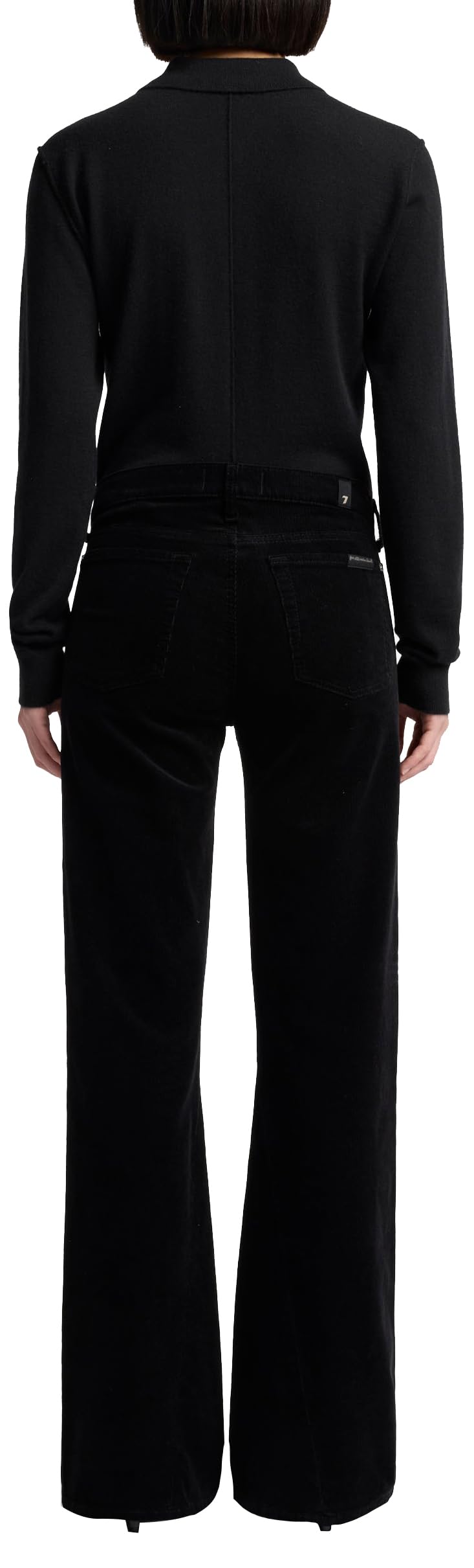 7 For All Mankind Damen Twisted Dojo Tailorless Corduroy Black Pants