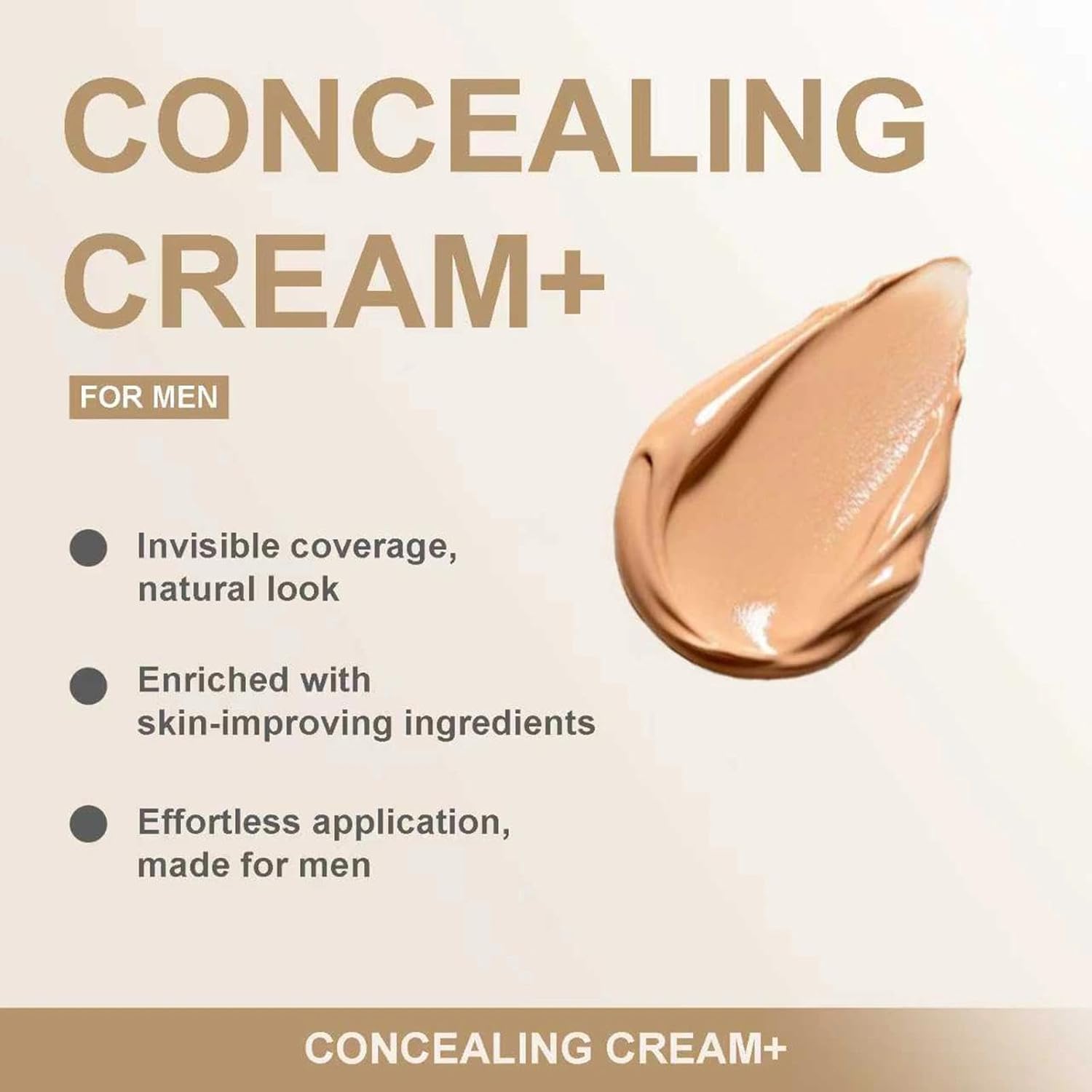 Concealing Cream for Men – Invisible Coverage for Redness, Acne, Dark Circles, Sweat-Resistant Makeup
