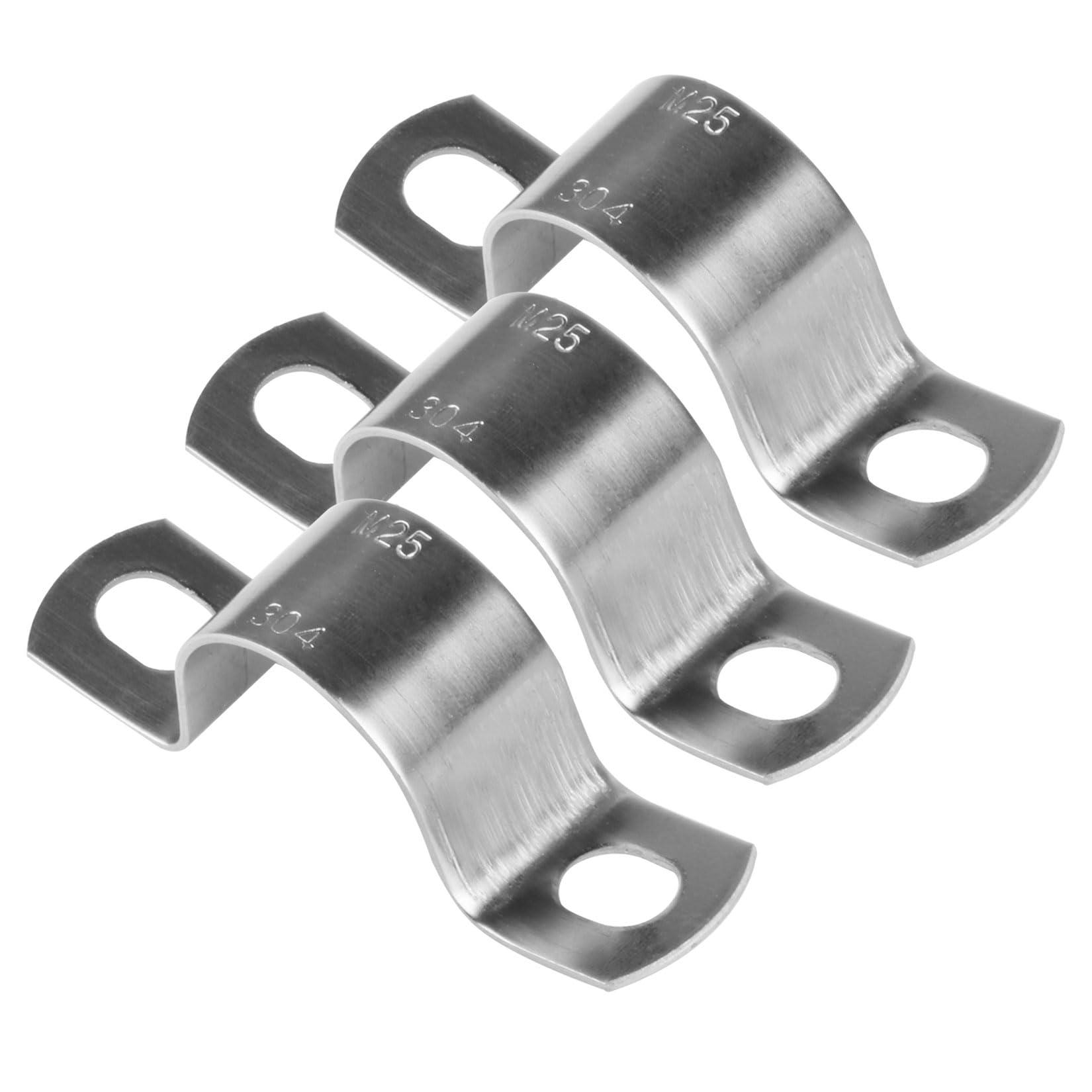 20 sztuk obejm do rur U 25 mm, uchwyt do rur typu U, stal nierdzewna 304, obejma mocująca 25 mm, dwuotworowa obejma rurowa ze stali nierdzewnej, zacisk siodłowy do rur wodociągowych, przewodów