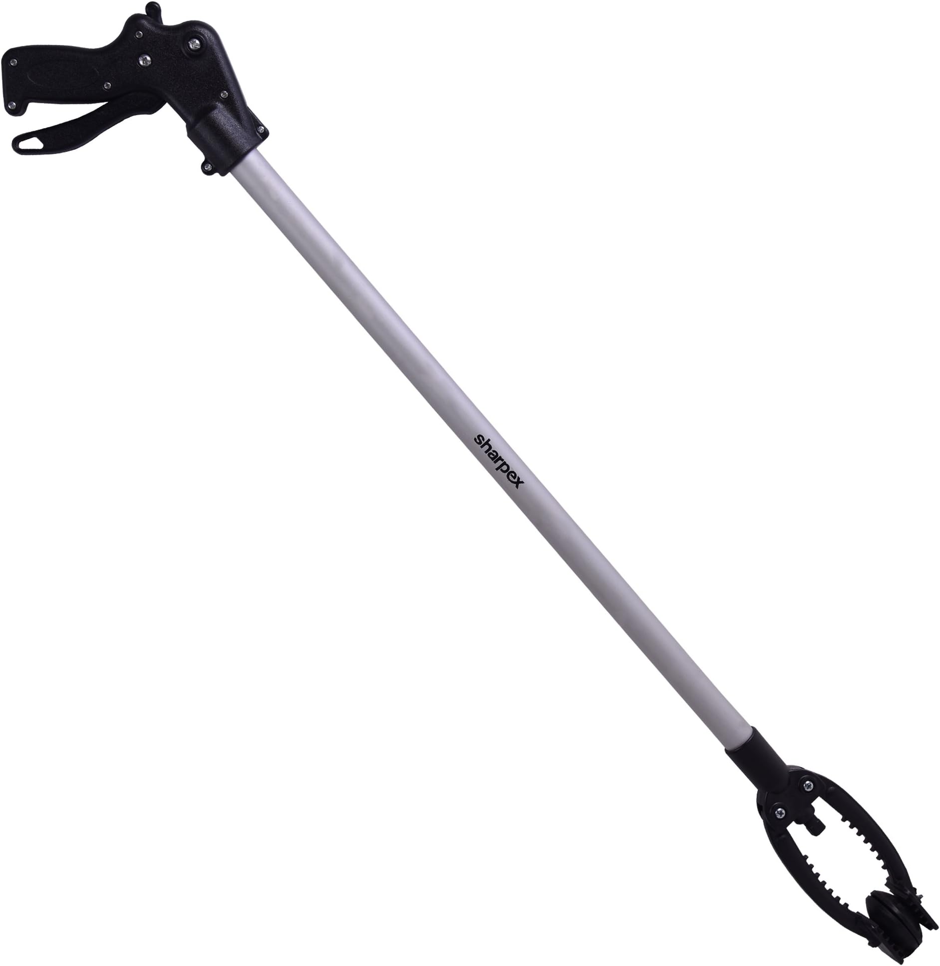34 Inch Long Range Pickup Tool, Long Handy Arm Assist Tool, Extender Gripper Tool, Flexible Lightweight Mobility Aid Reaching Claw Trash Garbage Picker – Black (Aluminum)