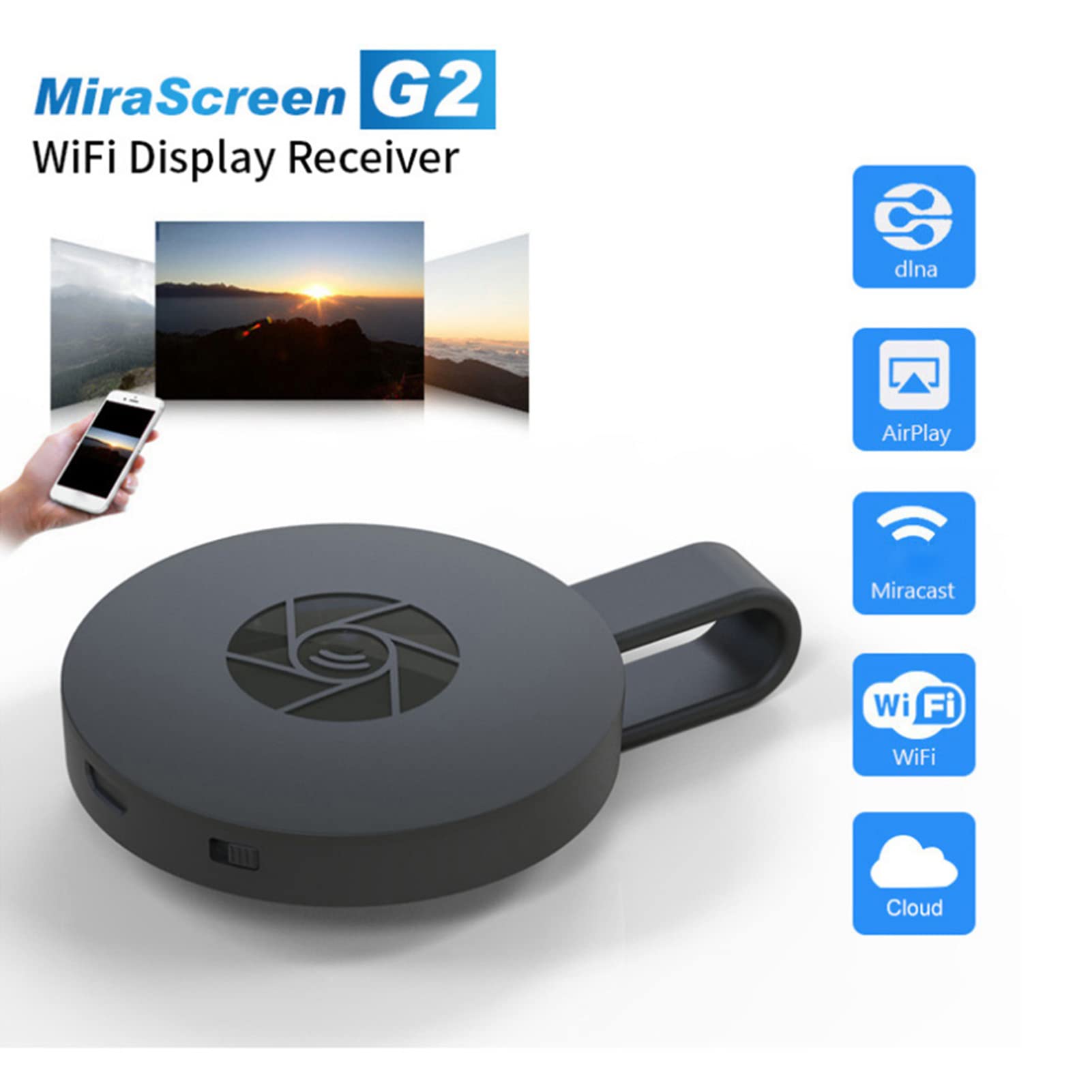 G20 Mirascreen 1080P, WiFi Display TV HDMI Dongle Media Clip auf Laptop Wireless Receiver Airplay Streamer Adapter