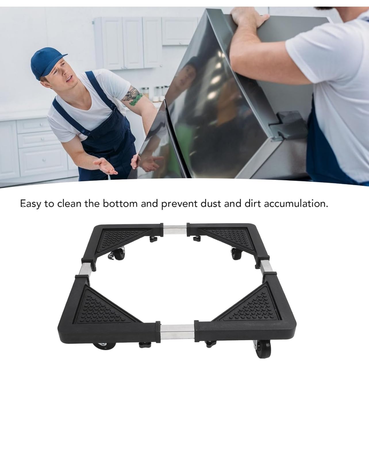 Base Regolabile Per Lavatrice Con Ruote - Portata 260kg, Antivibrante