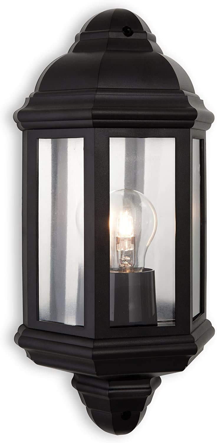 Firstlight E27 Edison Screw 42 Watt Park Polycarbonate Wall Light, Black