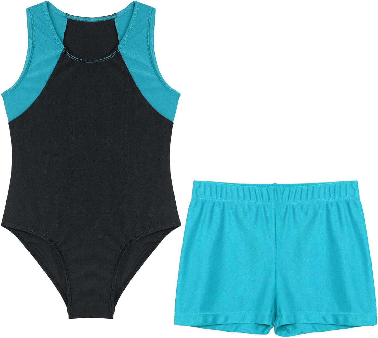 Kids Boys Yoga Fitness Set Active Breathable Wear Sleeveless Gymnastics Leotard Shorts Practice Outfit
