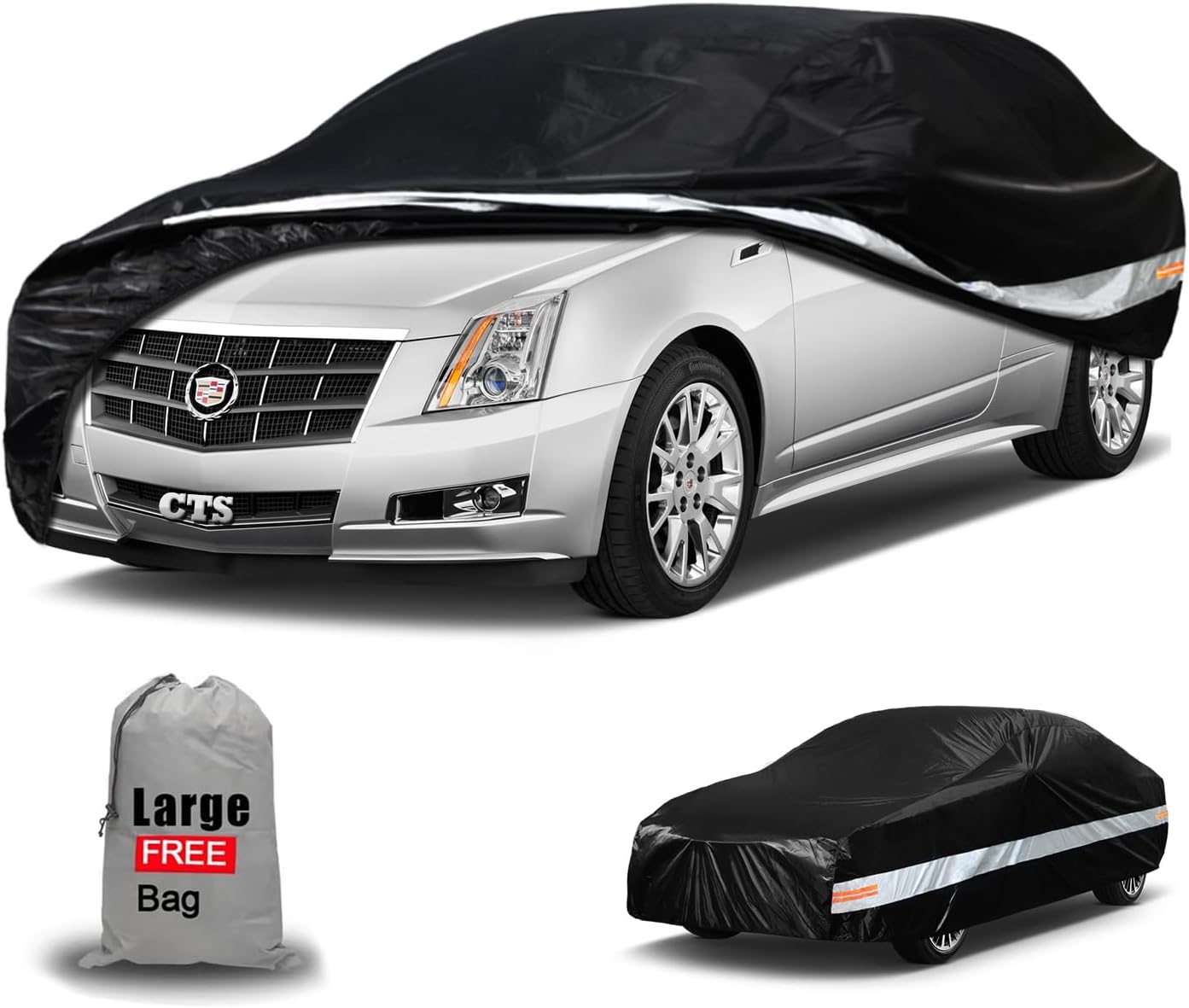 Cadillac Car Cover Custom Fit for Cadillac CTS (2003-2014), Waterproof Car Cover for Automobiles All Weather, Lightweight Full Exterior Cover Outdoor Sun Rain Dust Snow Wind Protection.