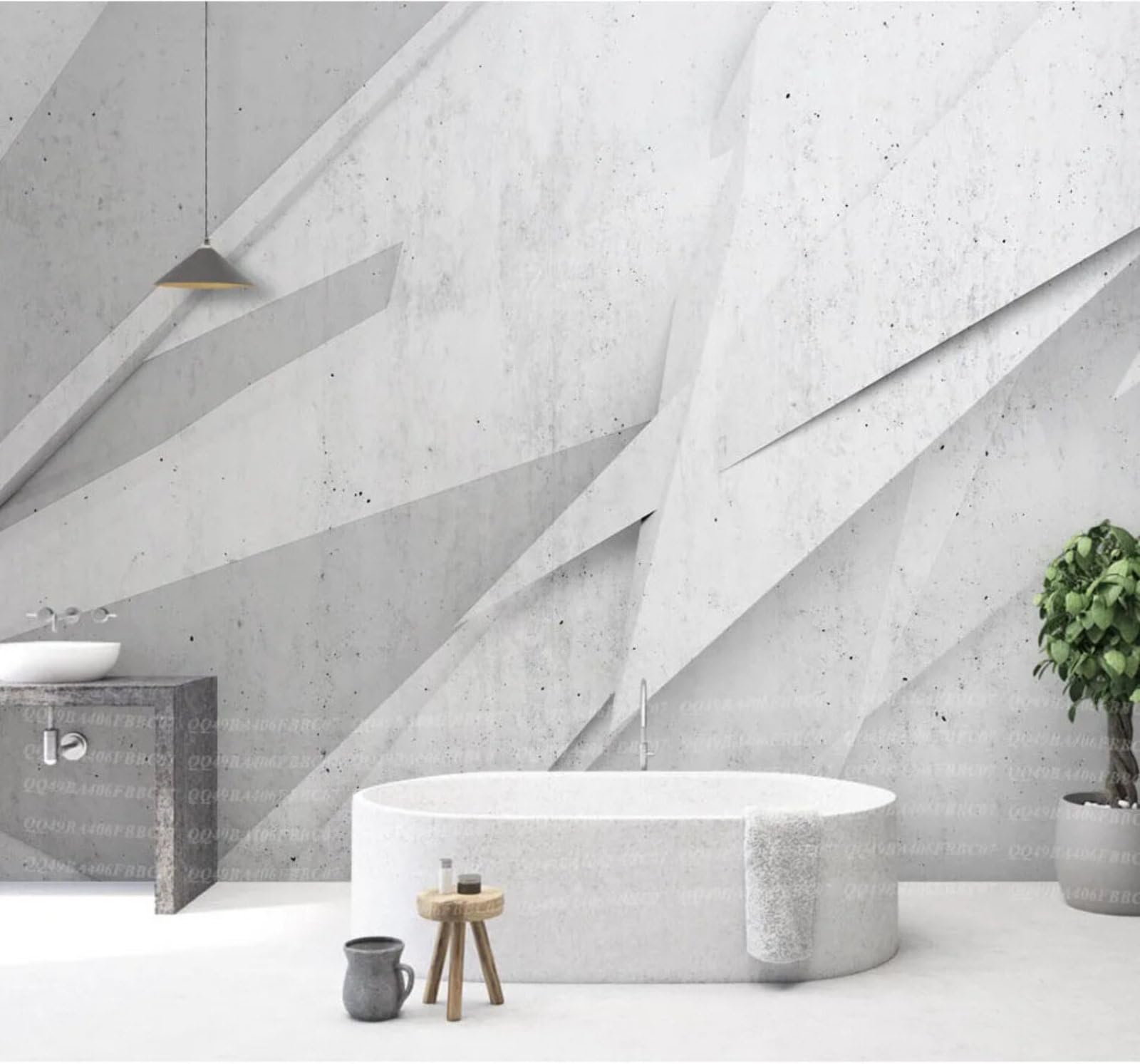 Abstract Three Dimensional Grey Geometric Pattern 3D Wallpaper Easy Install Feature Office Living Room Sofa Bedroom TV Background Wall Decoration-400cm×280cm