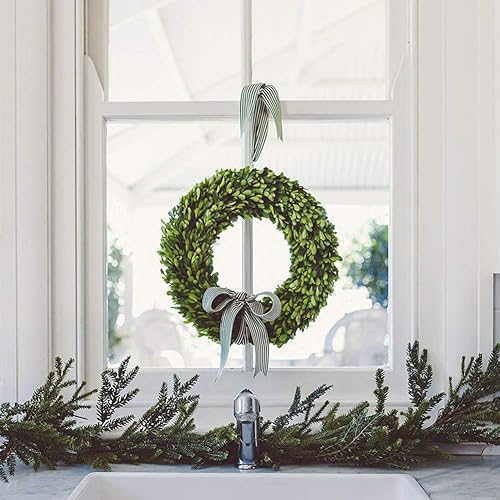 Miniatura 7 de BoxwoodValley - Juego de 3 coronas de hojas de arrayán preservadas, con forma de corazón para colgar en la puerta, en la pared o en la ventana.