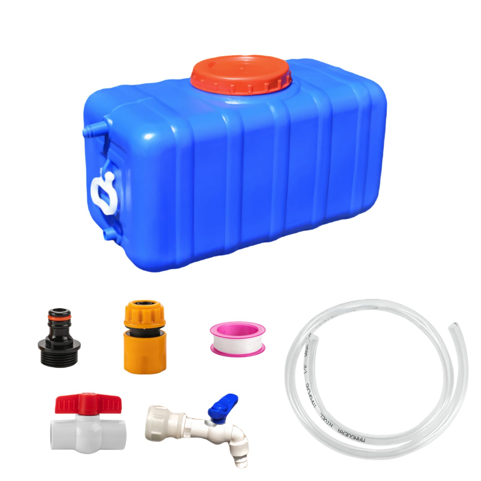 Kunyos Blue 50L Portable Water Tank – 13.2 Gallon Campervan Water Tank With Spigot, Food-Grade Plastic Water Container Camping, Fresh/Dirty Water Storage Tank For Uk Outdoor, Garden (, 50L)