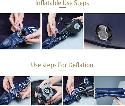 Miniatura 6 de Lazy - Sofá inflable con patrón de graffiti flocado y cojín para los pies, adecuado para el hogar, la oficina y el uso al aire libre, silla familiar