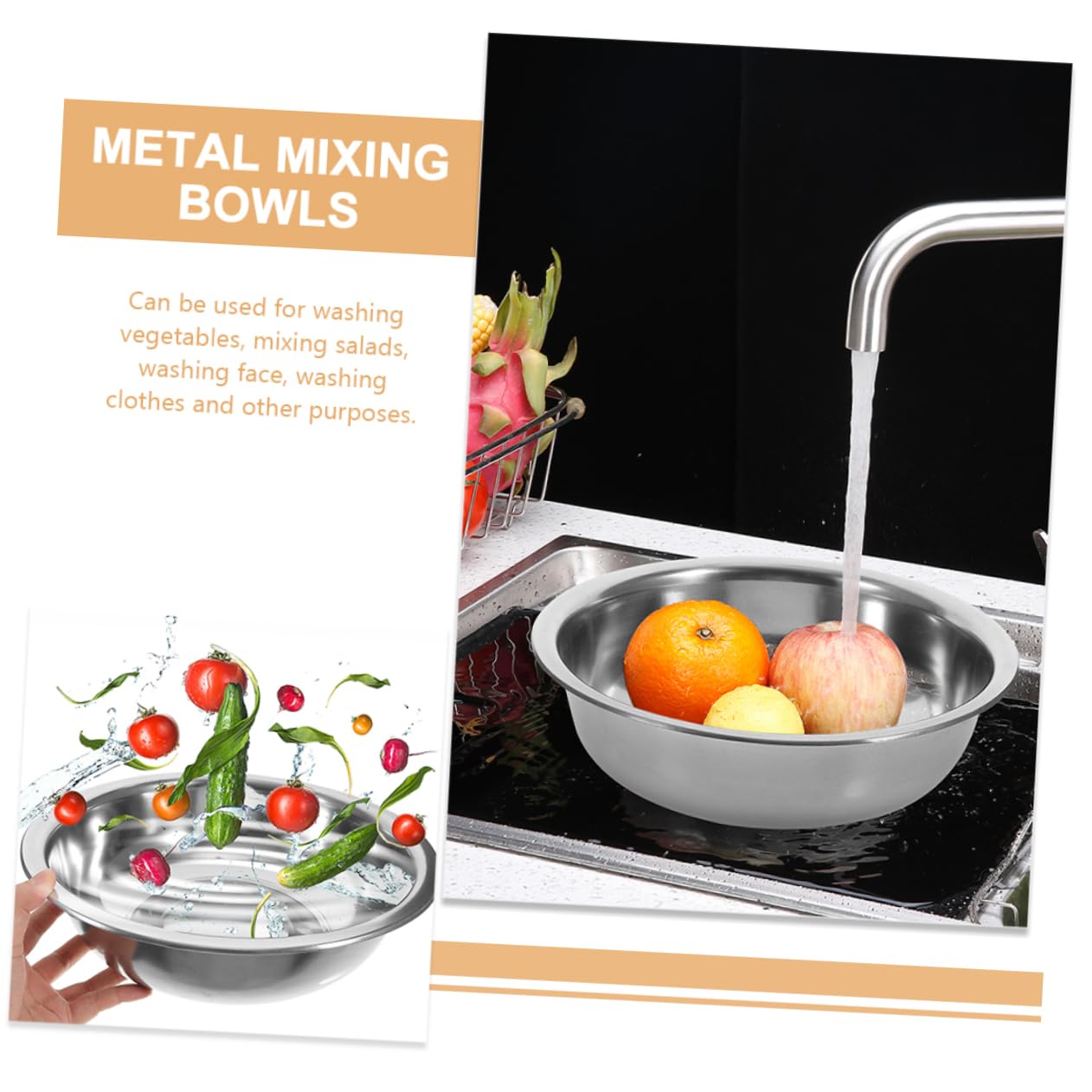 Amosfun Bol En Acier Inoxydable 304 De Bol De Service Décoratif Multi-usage Pour Sauces Collations Apéritifs Et Barbecues