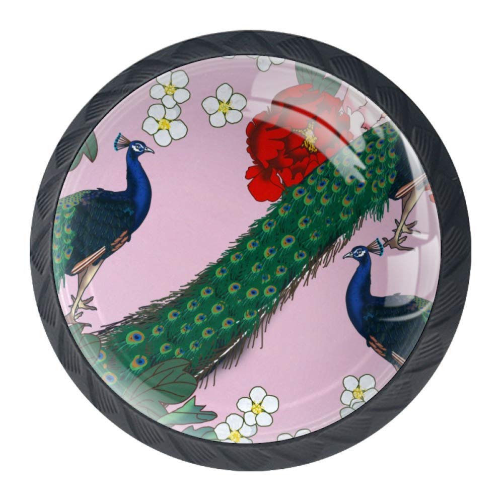 Peacocks Birds Door Drawer Pull Handle Furniture Decoration for Kitchen Cabinet Dressing Table