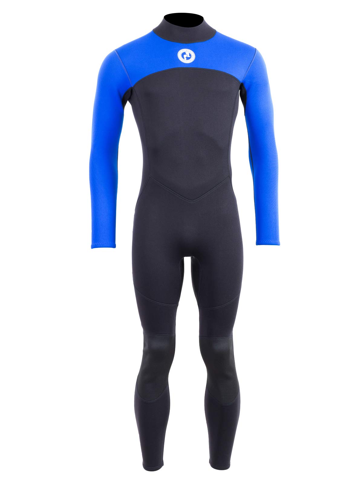 Two Bare Feet Thunderclap Men’s Full Length Wetsuit 2.5mm with Back Zip – Lightweight Flexible Summer Surfing Suit for Swimming, Snorkelling, Paddleboarding & Diving (2X-Large, Blue/Black)