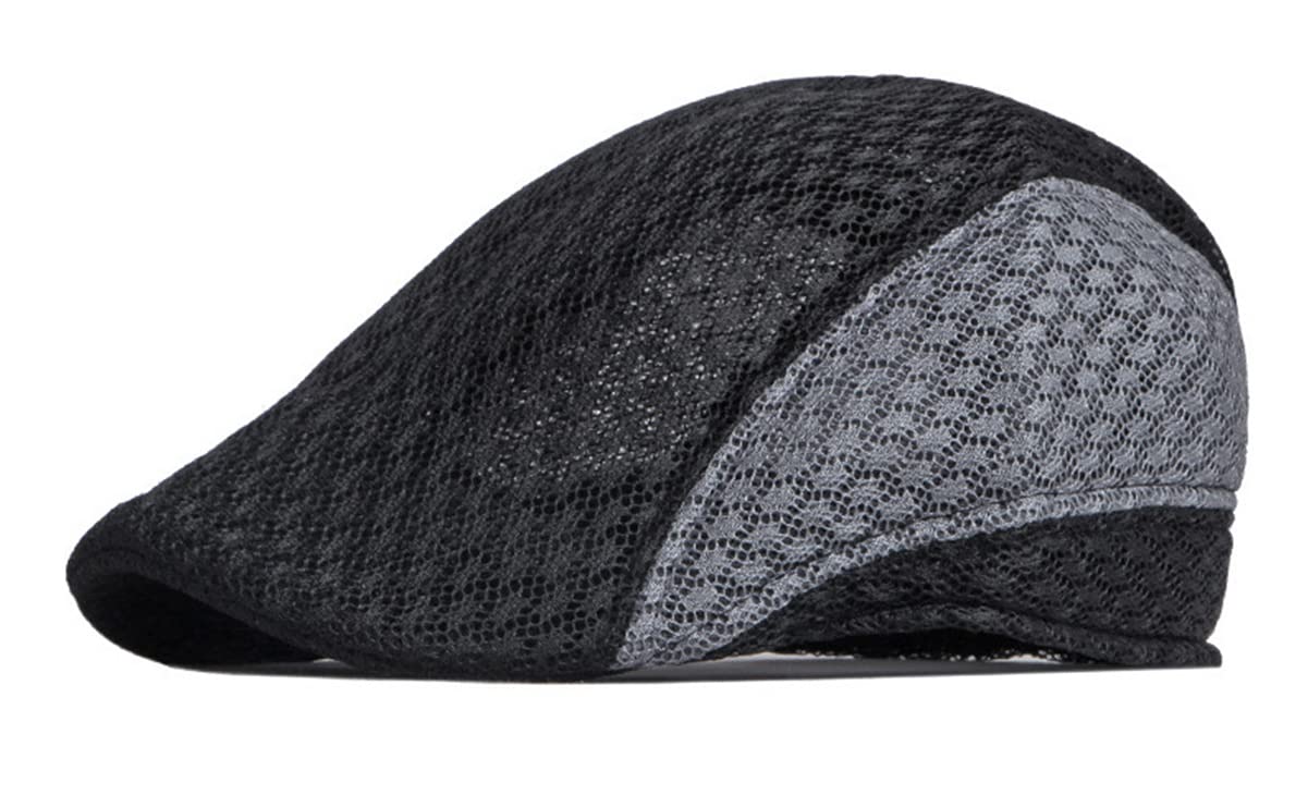 Rayson Boinas Hombre Transpirable Gorras Planas Unisex de Gorras de Hombre Planas Clásico Planas Newsboy Cap de Malla Sombrero Hombre Caza Golf Tiro