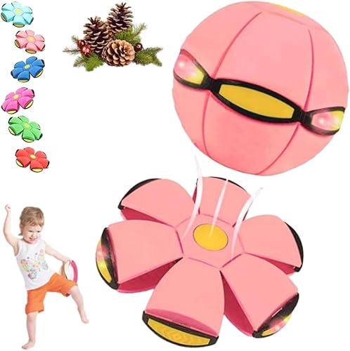 Miniatura 7 de Bola mágica que rebota, platillo volador mágico, bola hinchable, juguete de doble forma libremente intercambiable con 6 luces, interacción entre